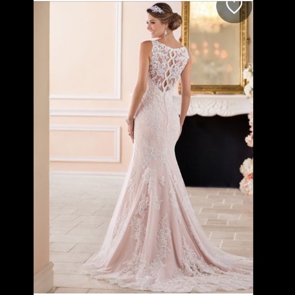 Stella York Champagne Blush Lace Wedding Dress - Picture 3 of 6